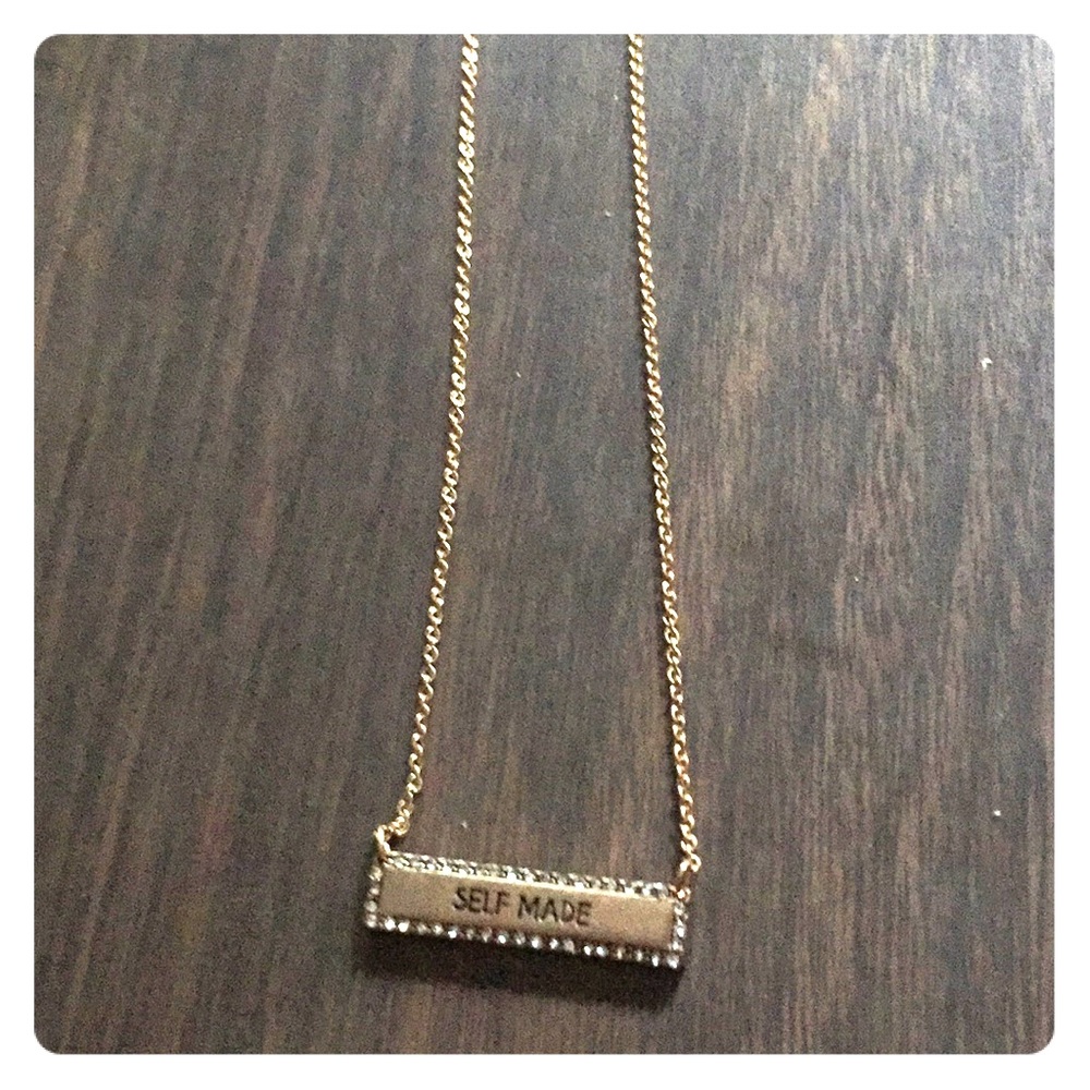 Rose gold toned ‘self made’ necklace
